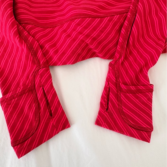 Lululemon | Think Fast Pullover | Sz 6 |Stripe Boom Juice Cranberry | EUC - Picture 5 of 10